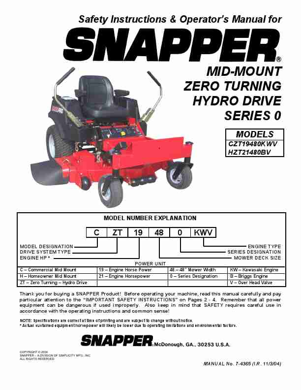 Snapper Lawn Mower CZT19480KWV, CZT19481KWV, HZT21480BV, HZT21481BV-page_pdf